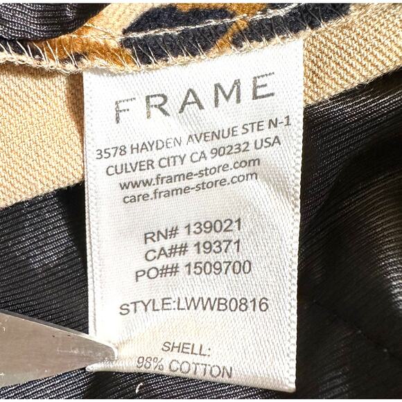 FRAME Denim New Women's Mini Boot High Rise Cheetah Print Velvet Pants Sz 0 Edgy - Picture 10 of 11
